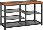 HOOBRO Shoe Bench, 5-Tier Shoe Rack Bench with Mesh Shelves, Shoe Organizer, Industrial Shoe Storage Bench for Entryway, Easy Assembly, 11 x 31.5 x 19.7 Inches, Rustic Brown and Black BF36HX01