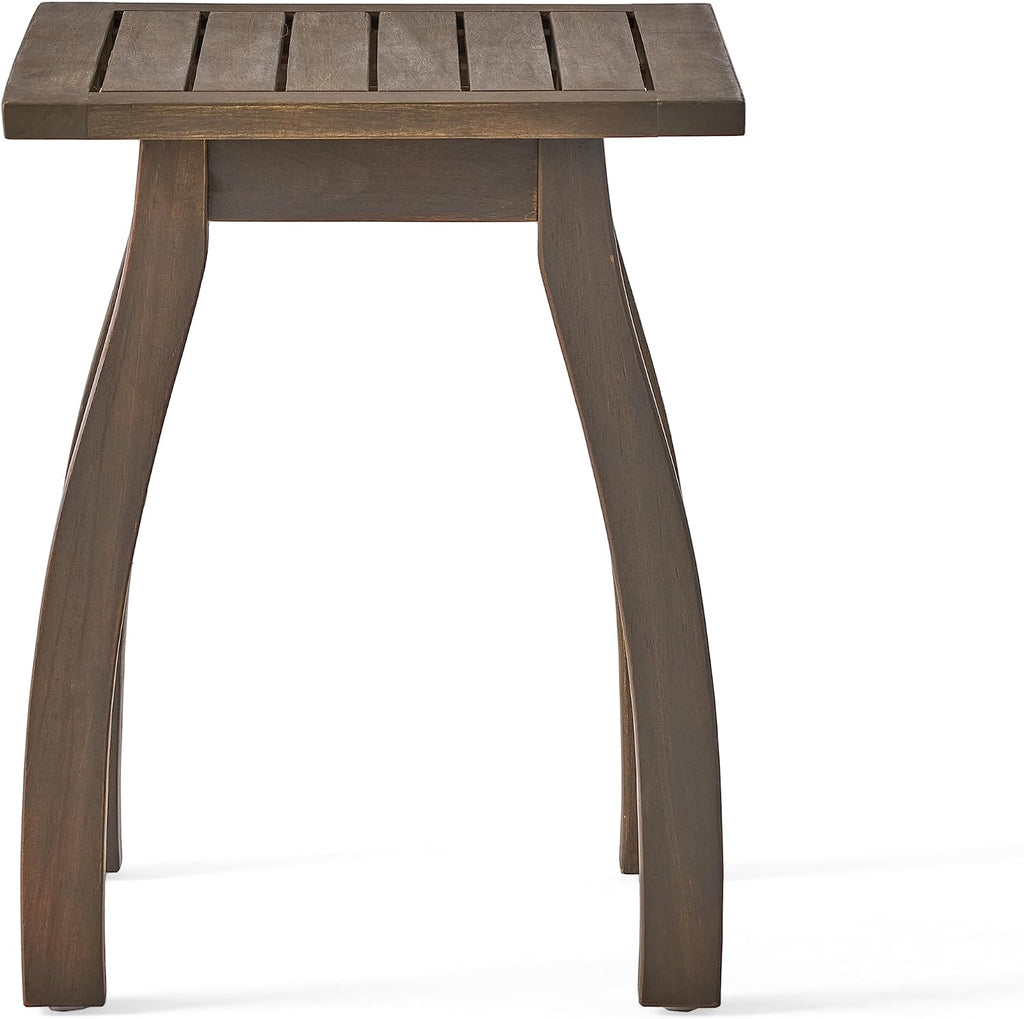 Selma Accent Table: Modern Acacia Wood Side Table - Compact 19x19 Inch End Table for Small Space Living & Home Office Use