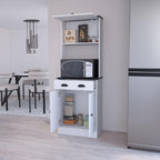 Addison White and Black 2-Cabinet Kitchen Pantry