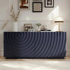 LKTART 59" Sideboard Buffet Cabinet with Storage, 4 Doors Modern Accent Storage Sideboard, Floor Cabinet Buffet with Spiral Grain for Kitchen, Living Room (Blue)