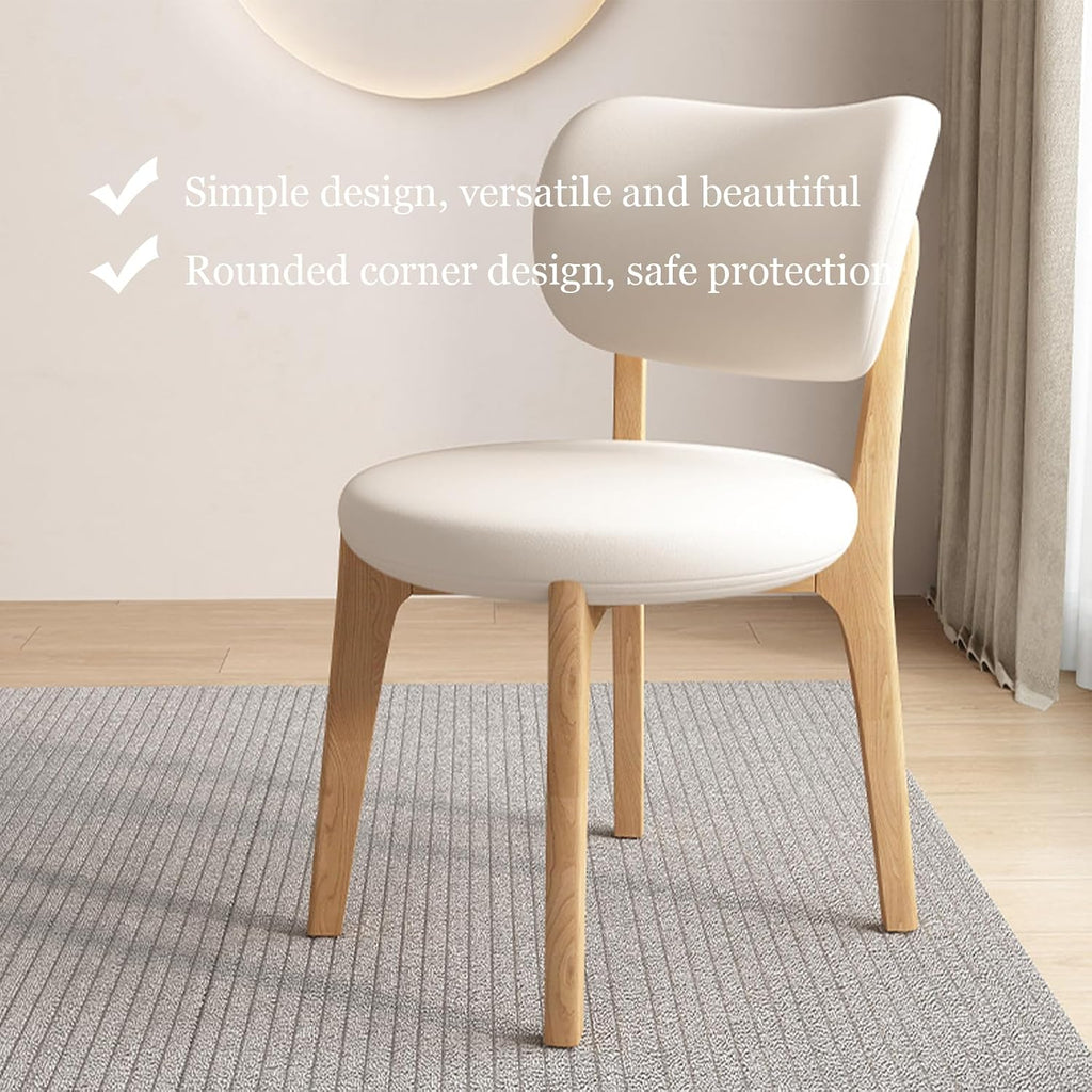 Solid Wood Dining Chairs Set of 2,Mid Century Modern Dining Chairs with Curved Backrest & Wood Frame,Upholstered Dining Room Chairs for Kitchen, Living Room Light Walnut+Dark Khaki