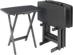 WINSOME Dorian Oversized Snack Table Set, Oyster Gray (Brown Base) (replace color may vary)., 23.62 x 15.75 x 25.51, 5pc