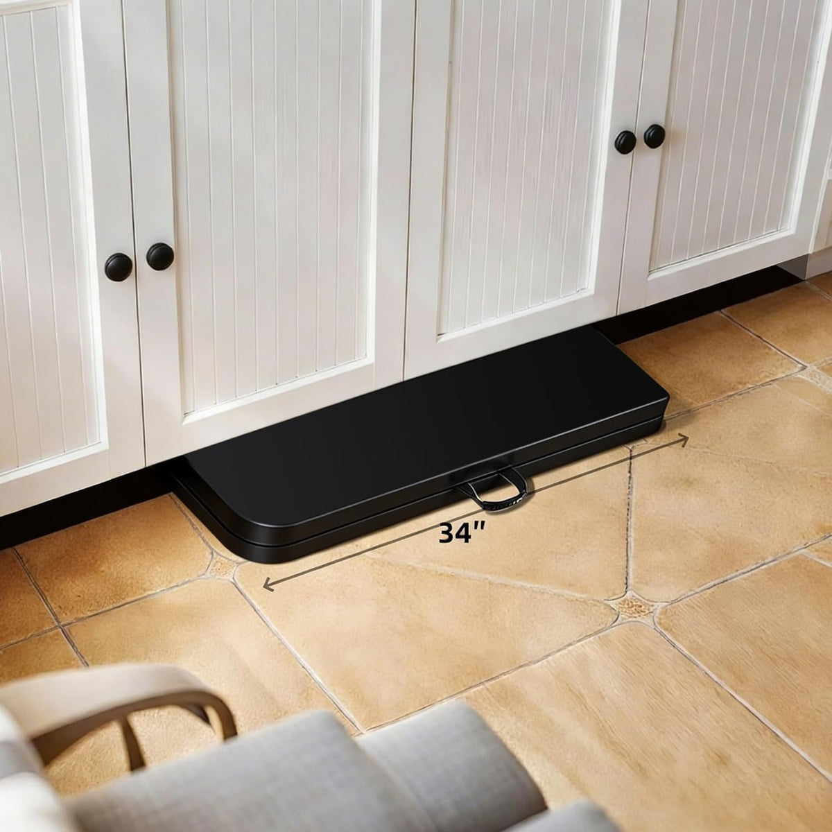 34" Square Folding Table, Portable Folding Card Table with Collapsible Legs & Carrying Handle, Plastic Tables for Camping,Picnic, Office, Party,Black