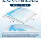 Upgraded 2-in-1 Couch Cushion Support for Sagging Cushions 22x22x2.4 - Under Sofa Cushion Support for Sagging Seat Repair Insert to Lift Couch, Ocean Blue Set of 2