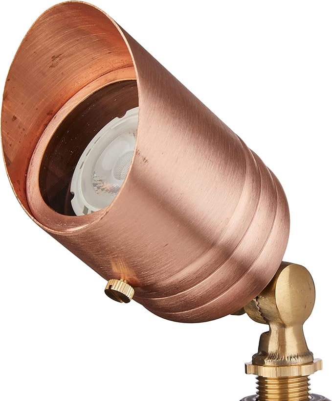 VOLT Fat Boy 12V Solid Copper Outdoor Spotlight for Low Voltage Landscape Lighting of Yard, Lawn, Garden, Patio, Trees & House