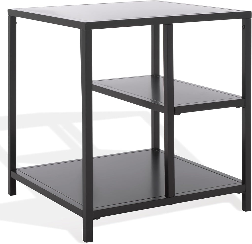 SAFAVIEH Couture Collection - Hodge Black Iron Accent Table, 3-Shelf Open Storage Side Table, Minimalist Modern Design (SFV9557A)
