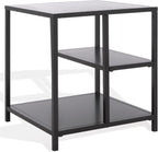 SAFAVIEH Couture Collection - Hodge Black Iron Accent Table, 3-Shelf Open Storage Side Table, Minimalist Modern Design (SFV9557A)