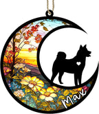 Personalized Dog Memorial, Custom Name Shiba Inu Dog Christmas Ornament with Name, Custom Breeds, Pet Loss Light Catcher, Gifts for Lovers Loss of Pet Sympathy on Mothers Day Christmas