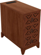 KEIKI End Table with 3 Drawers, Corner Table with 4 Open Shelves, Tall Side Table for Living Room, Bedroom and Corner