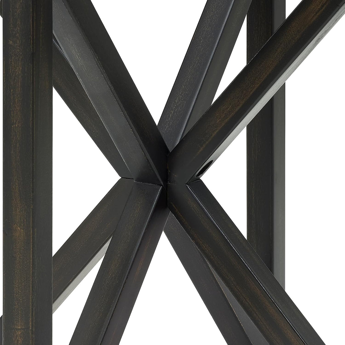 22 inch Round Side Table, Tempered Glass End Table with Solid Wood Base for Living Room, Black