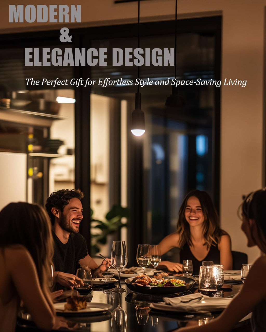 Modern Dining Chairs Set of 4, PU Leather & Curved Back, Black | Small Space, 38.2"H x 16.2 "W x 19.1" D, 330lbs Capacity, Thick Cushions Kitchen Chair, Dining Room, Living Room, Apartment