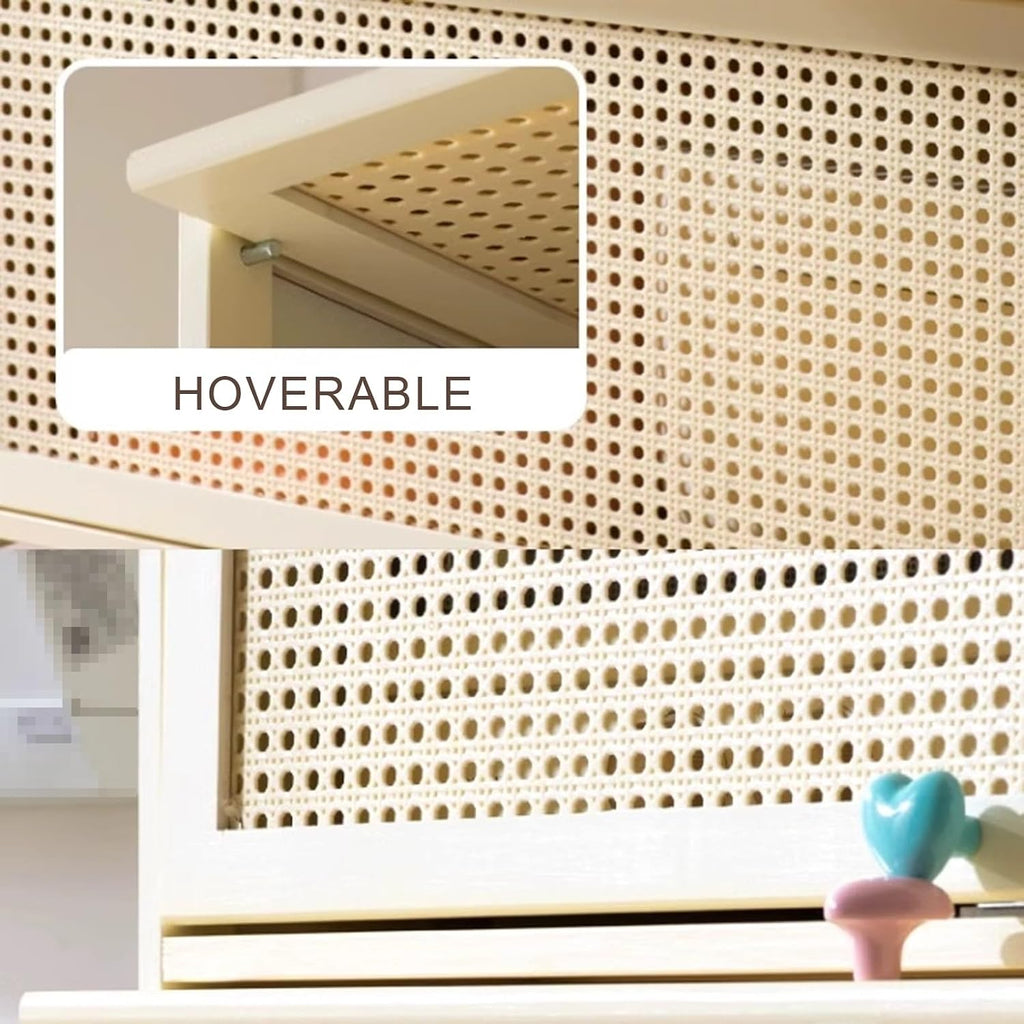 13 Inch Wide Kitchen Cabinet Storage Natural Bamboo Material Flip Up Hover Door Design Food Pantry Cabinet, for Kitchen Living Room Bedrooms(60 * 33 * 40cm)