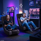 GTPLAYER Floor Rocking Gaming Chair – Floor Rolling Game Chairs with Angle Limiter, Gamer Rocker Floor Seat, Compact & Lightweight, Black & Grey