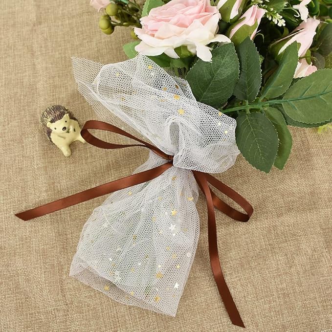 TONIFUL 3/8 Inch x 100yds Coffee Brown Color Satin Ribbon Thin Solid Fabric Ribbons Roll for Gift Wrapping Invitation Floral Hair Balloons Craft Party Wedding Decoration Valentine's Day Bouquet