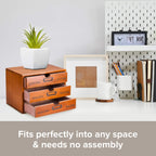 5-Piece Vintage Organization and Storage Set - Single Drawer, 2-Drawer, 3-Drawer, 4-Drawer & 5-Drawer Organizer Chests - Embroidery, Sewing, Arts and Craft Journaling - Stackable Modular Storage