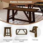 GOFLAME 38” Wood Dining Bench Set of 2, Farmhouse Entryway Bench with Rubber Wood Frame, Shoe Changing Bench Seat, End of Bed Bench for Hallway, Kitchen, Dining Room, Bedroom, 400 LBS Weight Capacity