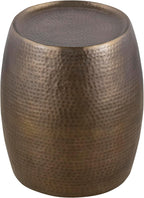 ET501 Modern Contemporary Aluminum Material 21" Height End Table, Side Table with Hand Hammered Design Antique Gold