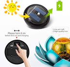 Huaxu Solar Light Outdoor Garden Decor Blue Metal Crackle Globe Glass Waterproof LED Lotus Flower Table Lamp Decorations for Patio Yard Porch Pathway Ground