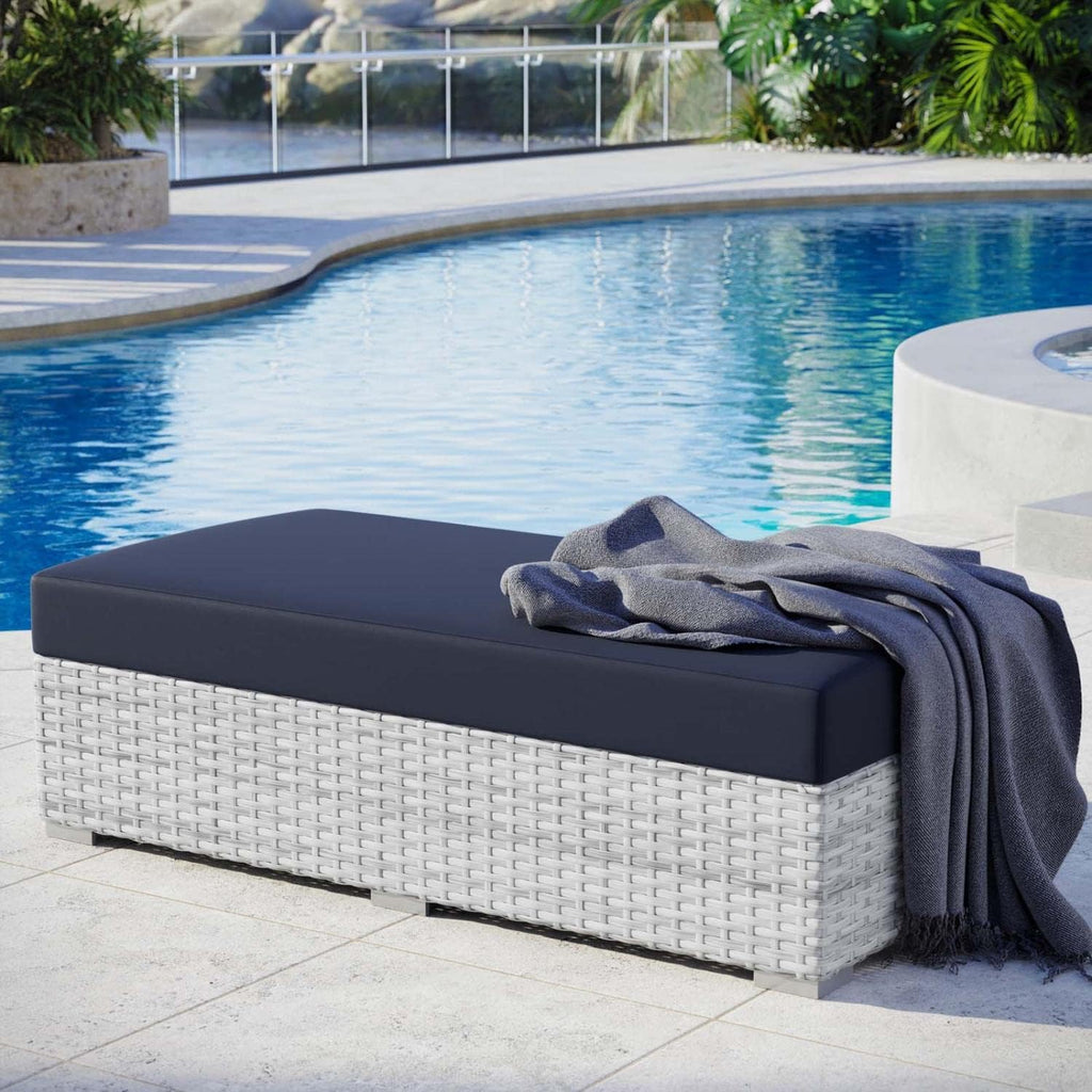 Modway EEI-4308-LGR-NAV Ottoman, Light Gray Navy
