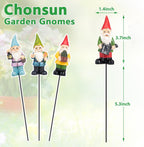 Gnomes Garden Stakes 1.4 Inch Plant Decorations for Pots Indoor Outdoor 4 Pack Miniature Gnomes Decorations for Yard Mini Gnome