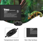 iPower 6 by 8-Inch 8 Watts Reptile Heating Mat with Temperature Controller Under Tank Warmer Terrarium Heat Pad for Reptiles and Amphibians, Black
