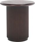 SAFAVIEH Home Collection Agami Dark Brown Round Top Pedestal End Table (Fully Assembled)
