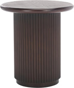 SAFAVIEH Home Collection Agami Dark Brown Round Top Pedestal End Table (Fully Assembled)
