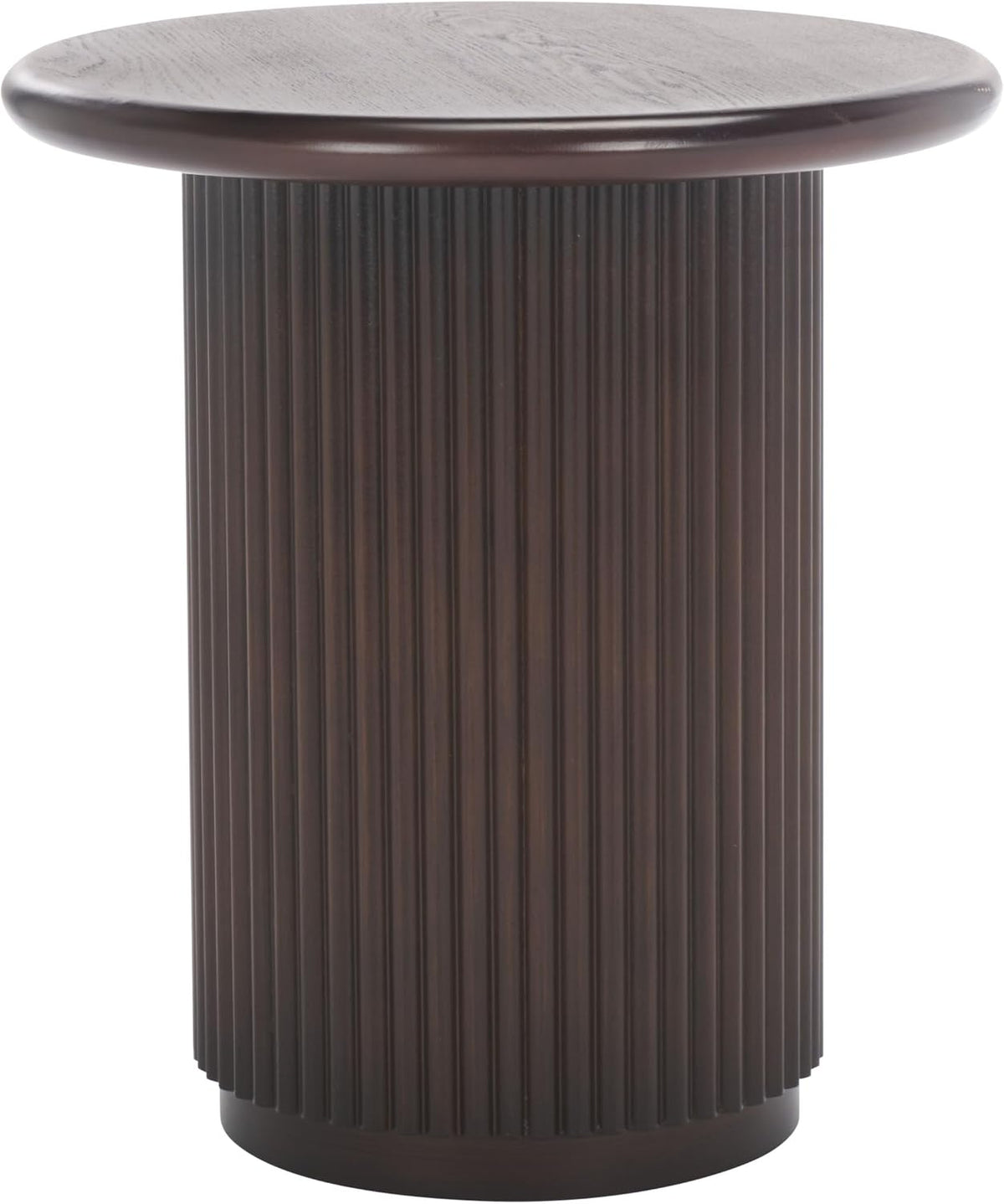 SAFAVIEH Home Collection Agami Dark Brown Round Top Pedestal End Table (Fully Assembled)