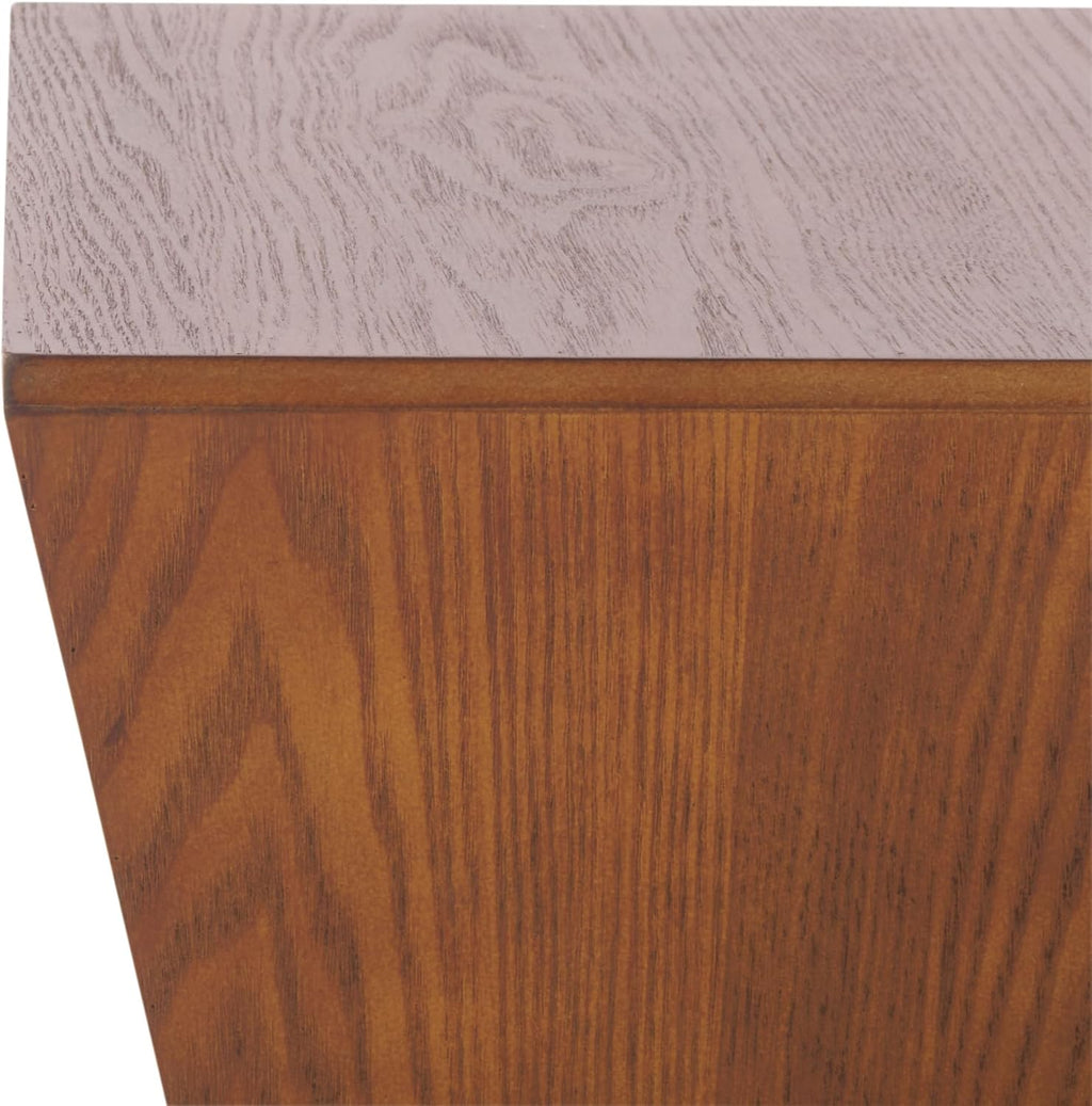 SAFAVIEH Home Collection Rahan Modern Walnut Brown Pedestal End Table (Fully Assembled)