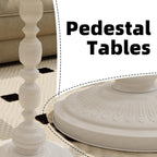 White Side Tables Set of 2 with Metal Pedestal Round End Tables for Small Spaces Living Room Bedroom or Patio Outdoor