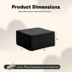 Afuson Cozy Square Ottoman, Comfortable Seating, No Assembly Required, Black