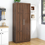 KEIKI 70.87" Tall Kitchen Pantry Storage Cabinet with 2 Door and Shelves, Freestanding Wood Hutch Food Pantries Cupboard for Coffee Bar, Dining Room, Living Room, Walnut