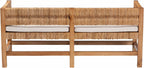 Bali & pari Ismael Accent Bench - Handwoven Seagrass Accent Seating with Mahogany Wood Frame, Raised Back Bench for Entryway or Living Room