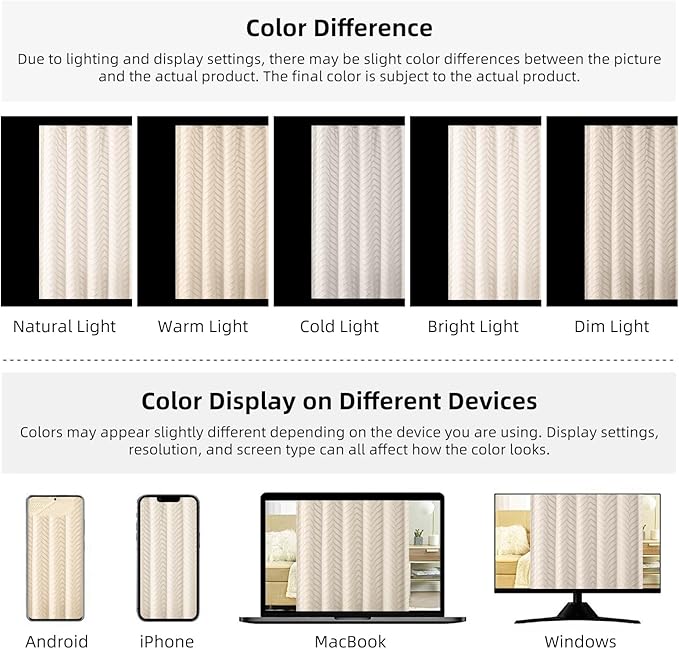 84 Inches Extra Long Beige Shower Curtain Boho Neutral Tufted Chevron Textured Striped Minimalist Shower Curtains for Bathroom