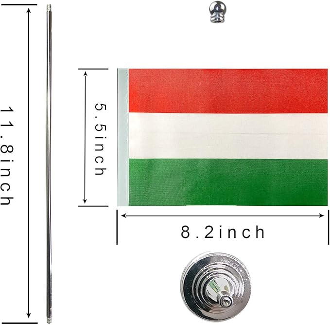 GentleGirl.USA Hungary Table Flags,Stick Small Mini Hungarians Flag Office Desk Flag on Stand with Stand Base, International Festival Hungary Theme Party Decoration,Home Desk Decoration