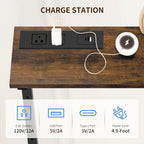 2 Pack Behind Couch Table with Charging Station, 78.8" Long Narrow Sofa Table, 8-Level Adjustable Height (23.6"-33.5"), Slim Side Table with USB-C & Outlets for Living Room, Rustic Brown