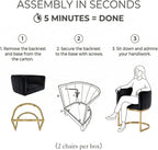 Hyfirm Black and Gold Barrel Dining Chairs Set of 6, Modern Velvet Upholstered Accent Chairs with Curved Back for Kitchen Island, Luxury Comfort Seating Cantilever Metal Frame