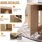 COMUHOME Wood Round Folding Dining Table with 2 Chairs, 47.3" Folding Table and Chairs with Storage Shelf Metal Legs for Home Dining Room Living Room, Space Saving Foldable Dining Table with 2 Chairs
