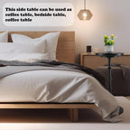 Marsui Black Pedestal Cocktail Side Table Solid Wood Martini Side Table for Couch Small Place Living Room Bedside Area