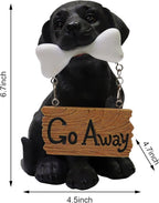 Nature's Mark Black Labrador Retriever Dog Puppy Statue with Welcome Sign Resin Garden Statue Decor 6.7" H