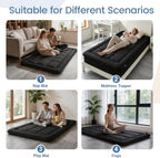 Twin Size Japanese Futon Mattress Foldable Topper Mattress for Floor Tatami Floor Mat Portable Roll-Up Bed for Guest Play mat Sleeping Pad Black B