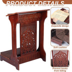 Colingmill Tree of Life Church Prayer Bench Stool Wooden Padded Kneeler with Shelf and Cushion Prayer Kneeler for Home Church Religious Gifts, 24 x 22 x 32 inches(Walnut Color)