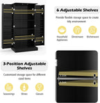 GiantexUK Kitchen Cupboard, Wooden Buffet Pantry Cabinet with 17 Shelves and 2 Doors, Multifunctional Storage Organizer for Living Room Dinning Room (Black, 60 x 40 x 120cm)