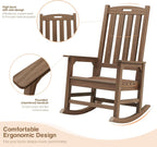 Psilvam Outdoor Rocking Chair Set of 2, Oversized Porch Rocker (Dark Brown)
