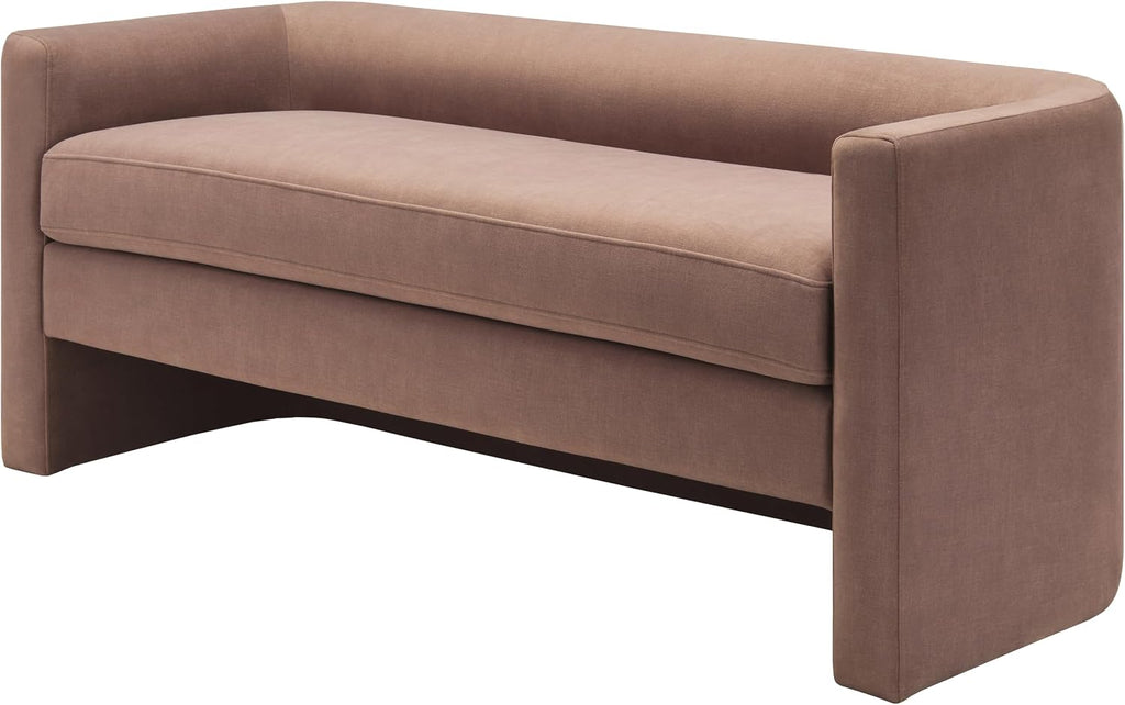 Livabliss Maryann Modern Bench, 24" H x 60" W x 23" D, Clear