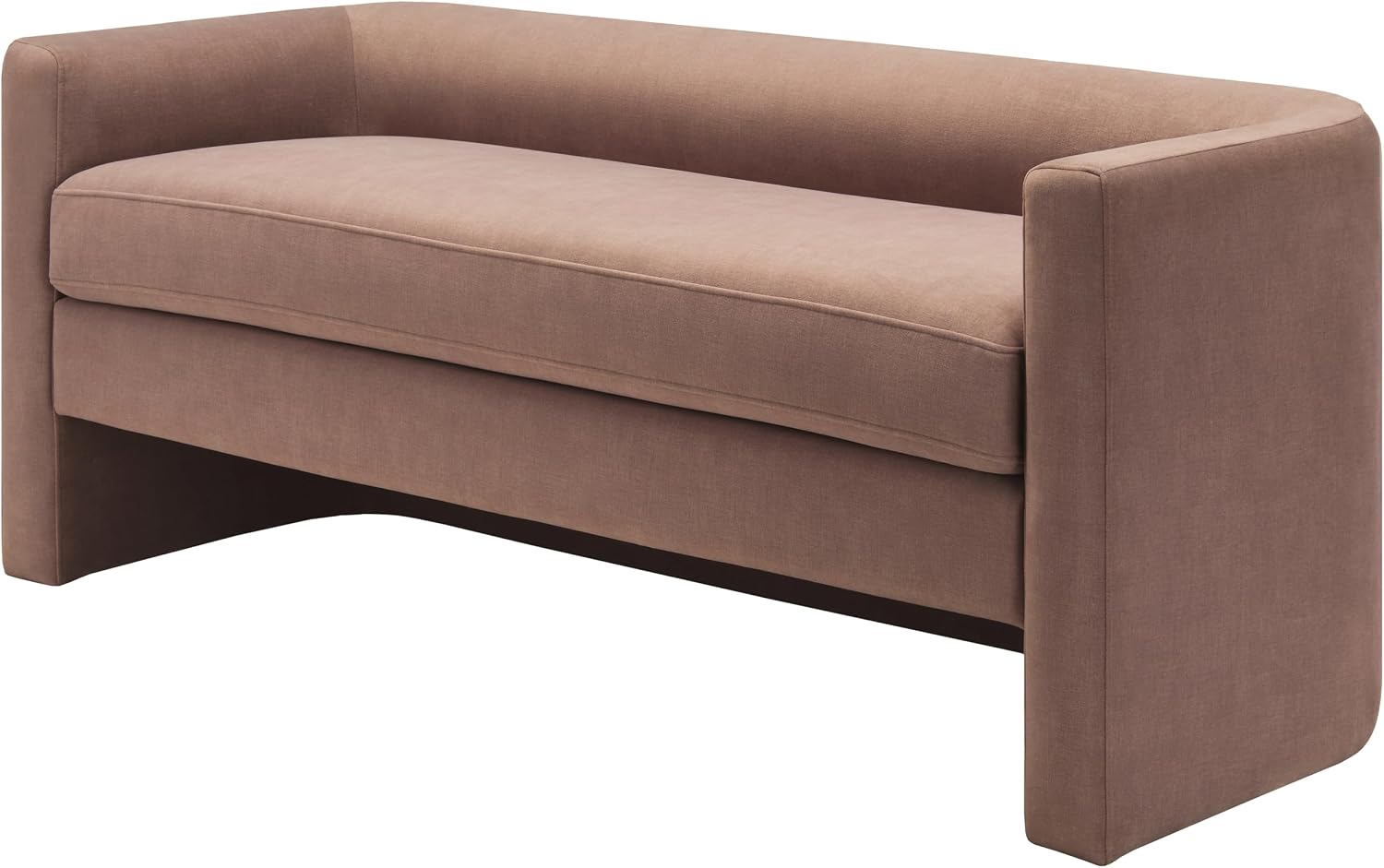 Livabliss Maryann Modern Bench, 24" H x 60" W x 23" D, Clear