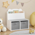 Kids Bookshelf with Chalkboard Side, Bear-Shaped Wooden 3-Tier | Bear-shaped wooden bookcase with 3-tier open shelves and a chalkboard side for drawing; sturdy, kid-safe rounded corners