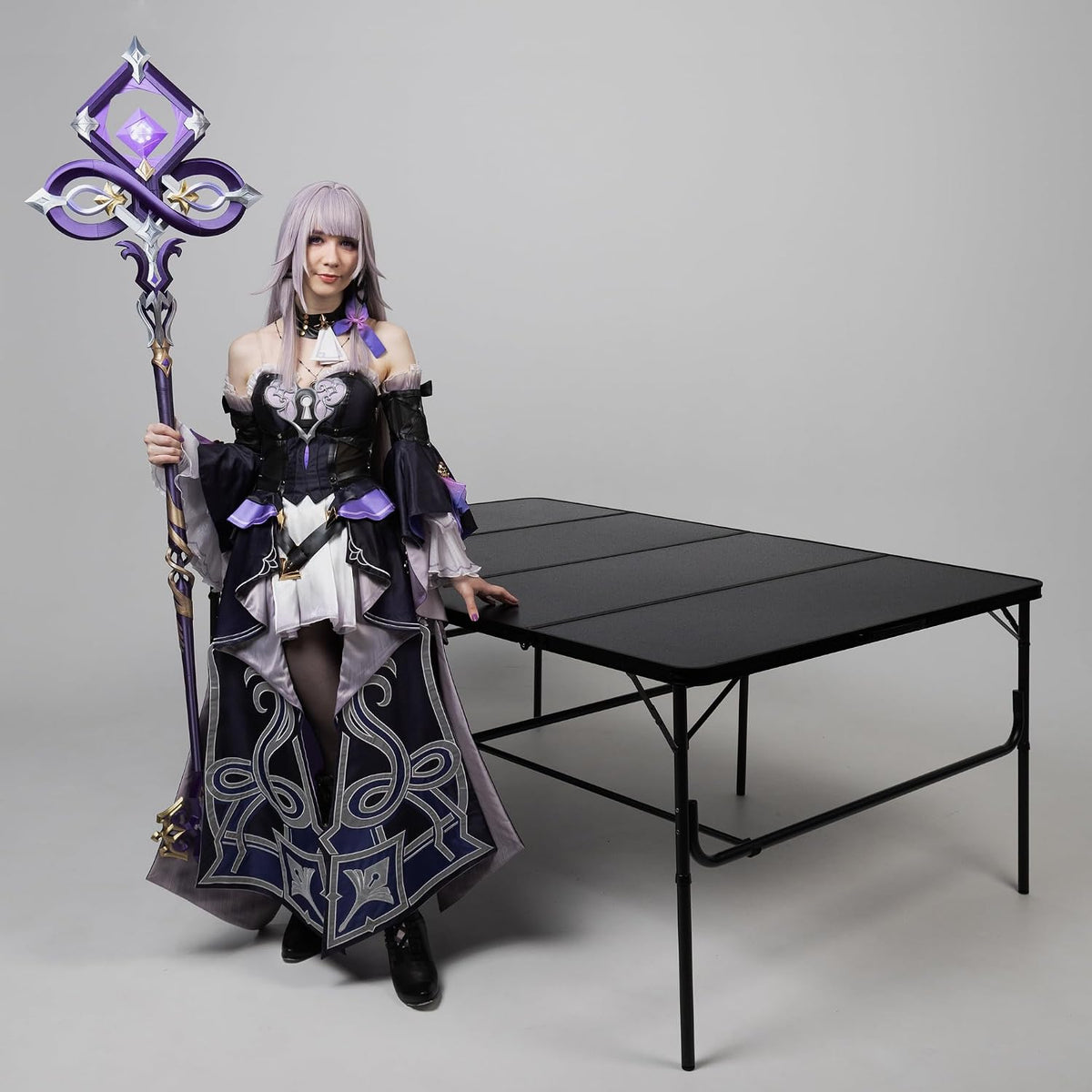 Warzone Studio Folding Table for Wargames (Dark Grey, 60 x 48 inch)