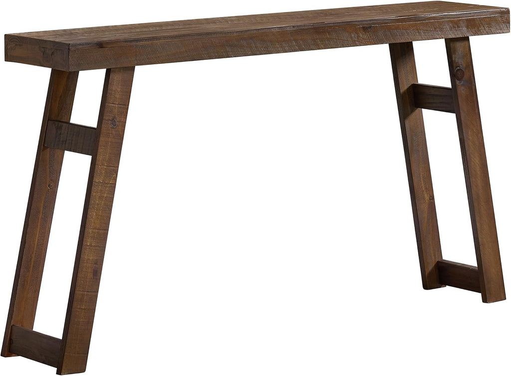 Alaterre Furniture Lawas Solid Wood Console Table, Brown, 56”x12”x32” | Modern Farmhouse Entryway Table, Easy Assembly Living Room Furniture for Behind the Couch, Entryway, or Hallway