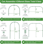 8 Sets 41.3"x31.5" Garden Hoops for Raised Beds, Greenhouse Hoops Grow Tunnel Durable Removable Row Cover Hoops for Garden Netting DIY Kits with 24 Clips
